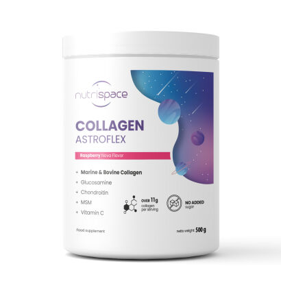 Kolagen Malinowy Proszek na Stawy Rybi Wołowy nutrispace Astroflex 500g